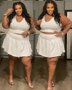 2-PIECE BABYDOLL SKORT SET W/BUILT IN PANTIE-WHITE-56