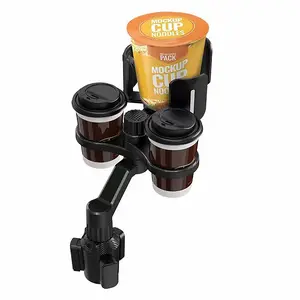 Adjustable Car Cup Holder Extender with Dual Cups, 360 Degree Rotating Design, Durable Interior Organizer for Most Cars