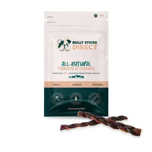 Bully Sticks Direct 12" MOO Taffy Braided Gullet - All-Natural Treats & Chews for Medium & Large Dogs High in Chondroitin for Joint Health