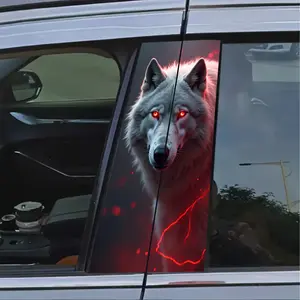 Wolf Pattern Car Sticker, Car Window Decal Sticker, Car Exterior Decoration Accessories for Car, Wall, Window Glass