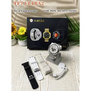 HACFUN 4 In 1 Set Smart Watch 4 Straps, 1.46inch Full Touch Screen, Fitness Tracker Sleep Monitoring, Voice Assistant, Wireless Call Make/Answer, Music Control, Message Notification, Best Gift