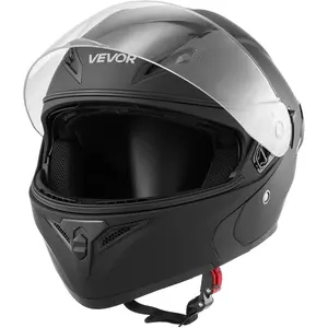 Motorcycle Helmet Approved, Adult Motocross Dirt Bike Helmet with Large Clear Visor, Comfortable Motorbike Racing Street with Detachable Liner