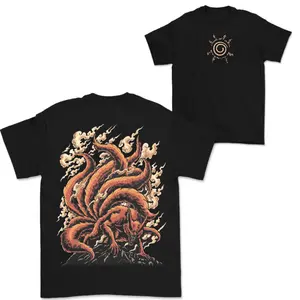 "Jinchuriki Kurama Nine Tailed Fox" Naruto Shippuden Retro Vintage Unisex Anime Manga T-shirt, Anime Merch, Gift For Anime Fan, Naruto Lover
