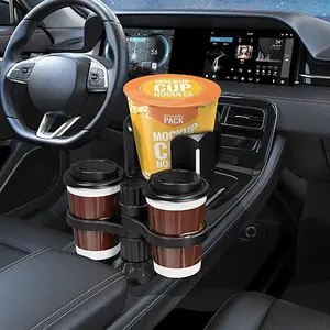 Multifunctional Adjustable Car Cup Holder Expander, Dual Cup Holders, 360 Degree Rotation, Durable Interior Organizer for Cars