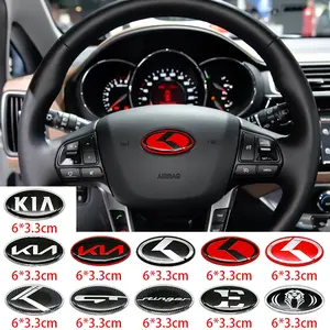 Kia Car Steering Wheel Center Decoration Sticker, Clear Brand Element, Anti-Scratch Dustproof Panel, Strong Adhesive, Essential Interior Accessory