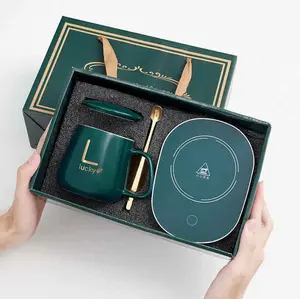 Coffee Warmer for Desk - Keep Your Brew at a Cozy 55 Degrees with Our Ceramic Warm Cup Thermostatic Coaster - Ideal for Gifting and Daily Delights, Presented in a Stylish Gift Box