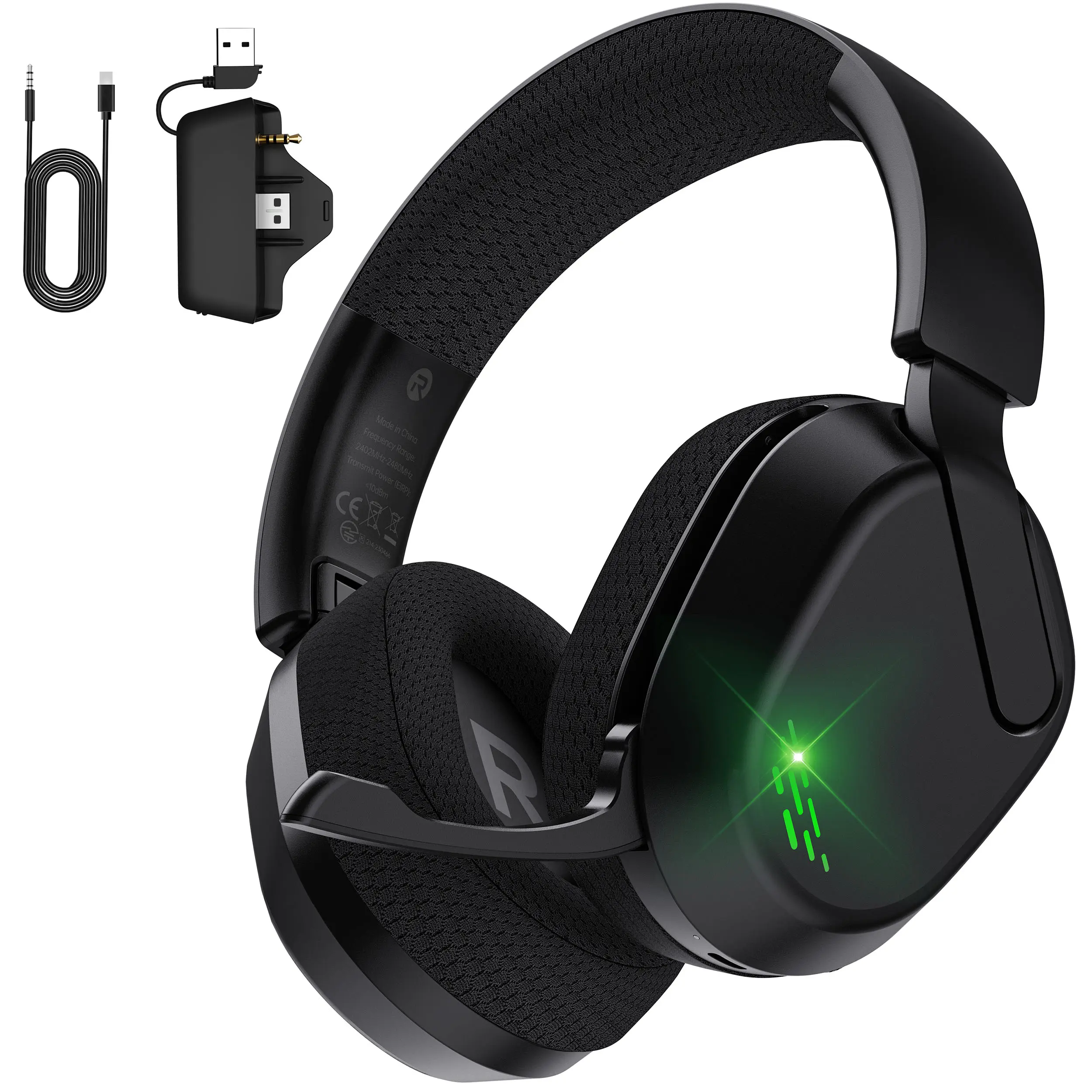 Over-Ear Xbox Wireless Gaming Headset – Tri-Mode 2.4G/Bluetooth/Wired, 2-in-1 Xbox Dongle, Foldable Mic, All-Day Comfort