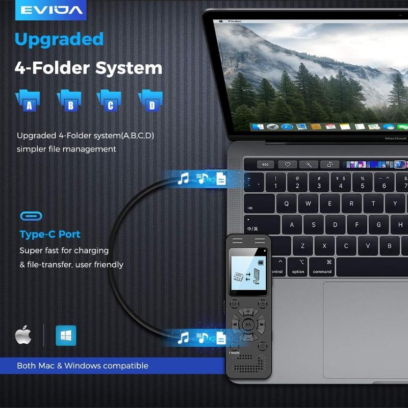 128GB Digital Voice Recorder for Lectures,Meetings-9296 Hours Voice Activated Recording Device Audio Recorder with Playback,Password