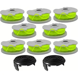 WA0014 Trimmer Line Replacement, for Worx WA0014 WG168 WG184 WG190 WG191 Weed Eater String Edger - 20 ft 0.080" with WA0037 Cap Covers (8 spools, 2 Cap)