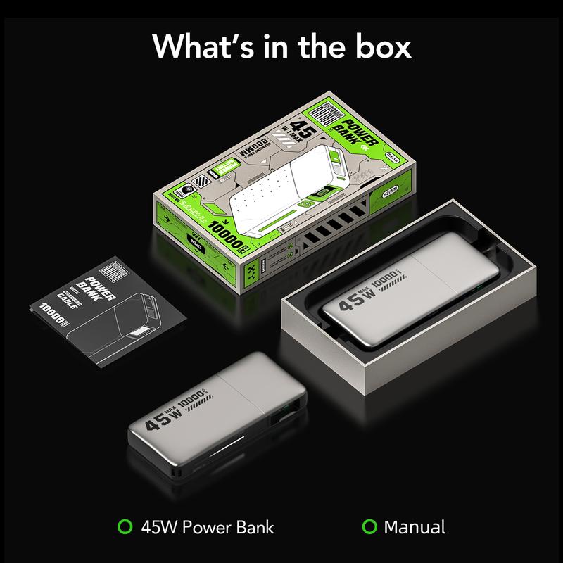 mfish Fast 45W 10000mAh Power Bank with Auto-Retractable Cable and Digital Display  for iPhone 16/15 Series, Galaxy, MacBook dealsforyoudays