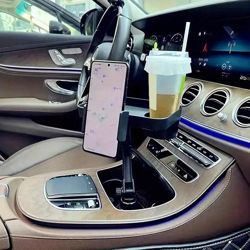TAIMASI 1pc Versatile Car Tray - Integrated Cup Holder & Mobile Stand - Durable, For Easy Travel Dining And Organization