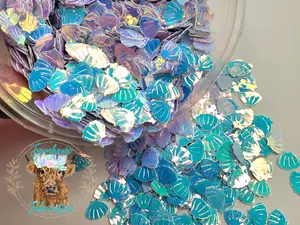 "She Sells Seashells" Opal Seashell Glitter Shapes / Beach Tumblers