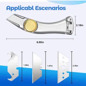 1 Silver fixed-blade roofing utility knife with 3 functions