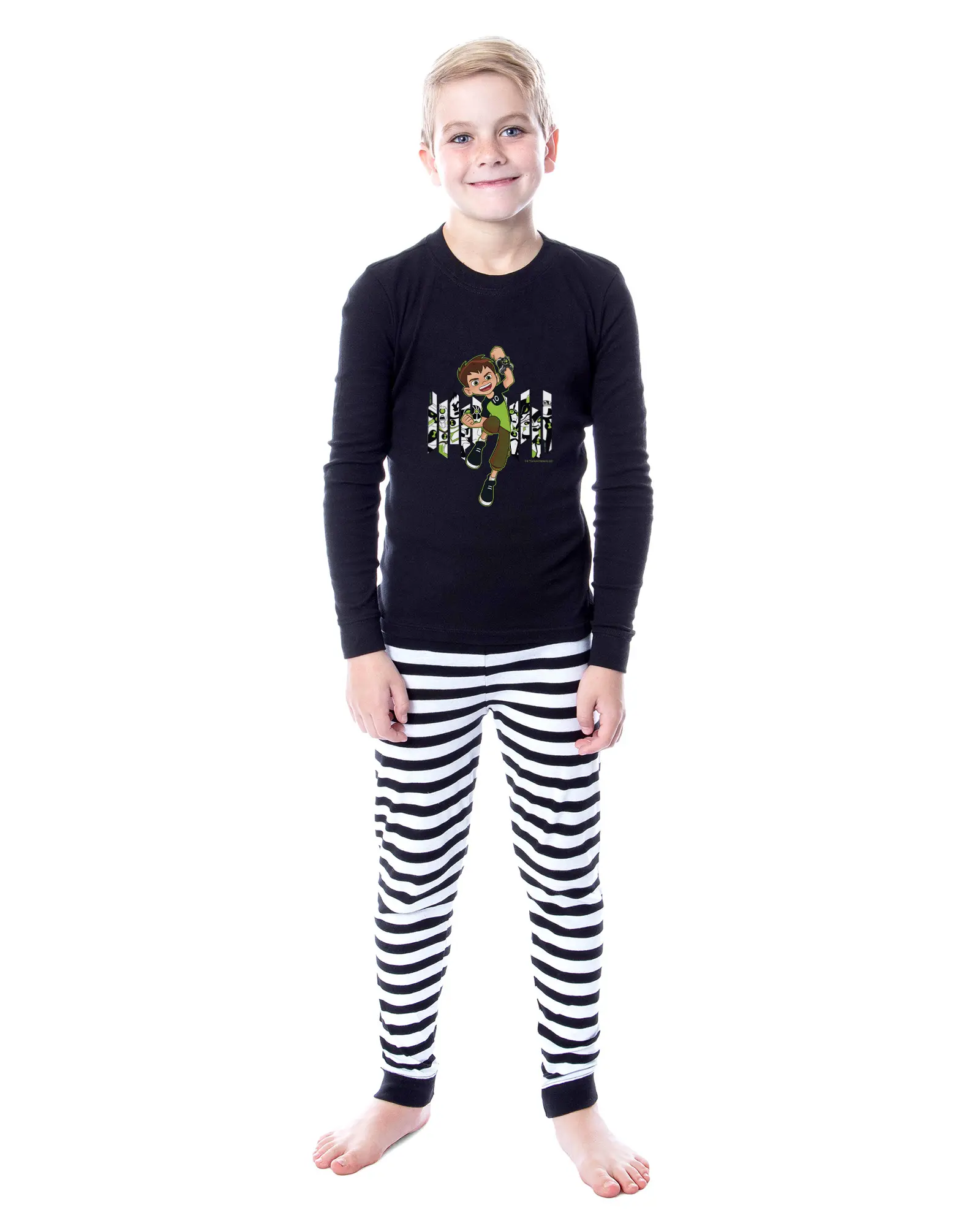 Ben 10 Boys Cartoon TV Series Omnitrix Characters Aliens Sleep 2 Piece Long Sleeve Pajama Set