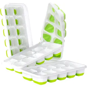 Tray with  - 4 Pack Stackable  Ice Trays for Freezer, BPA & LFGB Safe, Easy Release for Kitchen, RV, , Coffee, Soup &