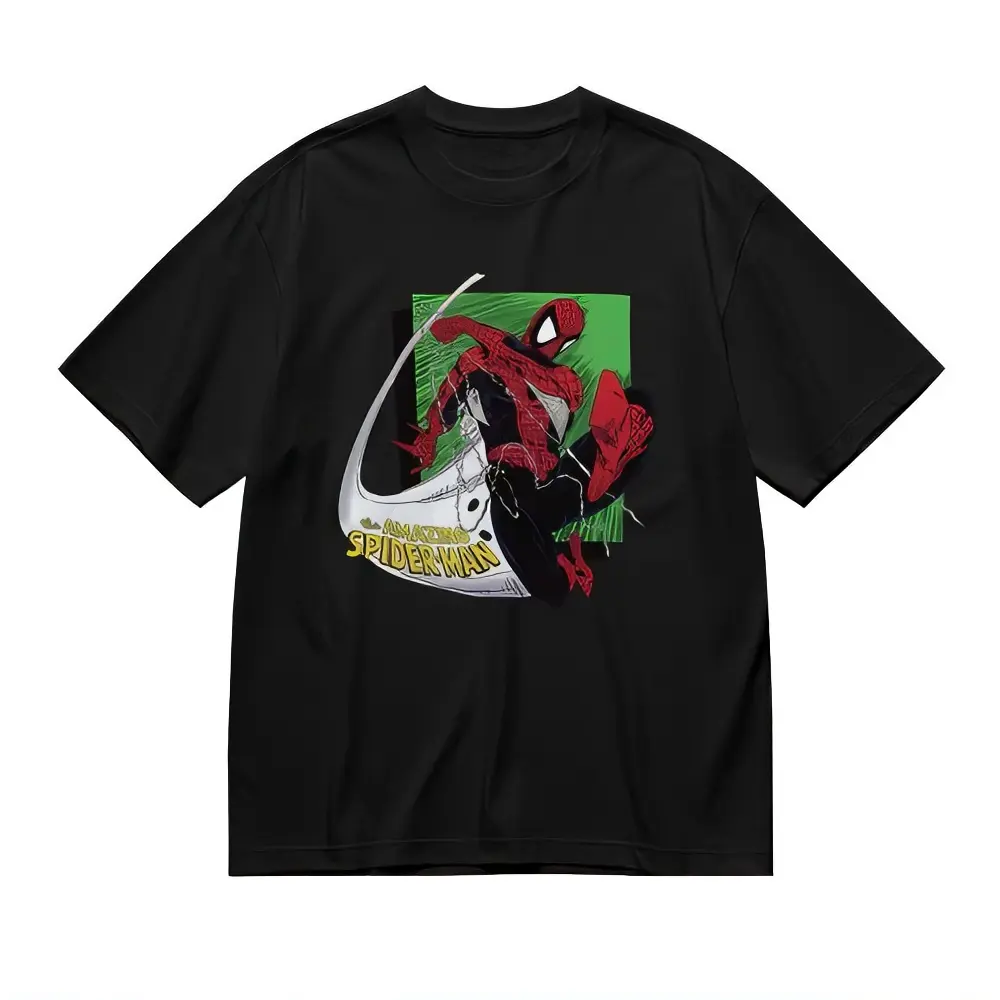 Marvel The Amazing Spider-Man Graphic Short Sleeve T-Shirt, Pure Cotton Lightweight Crewneck Tee, Trendy Streetwear, Unisex Versatile Casual Daily Top