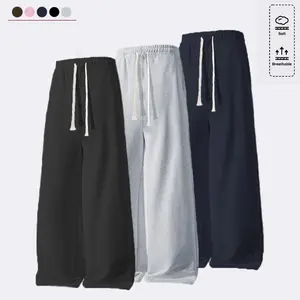 Men’s Solid Color Fashion Sports Pants 100% Polyester Fiber Drawstring Design Fleece Lined Warm Style for All Seasons Classic Street Style Casual Comfortable Trousers