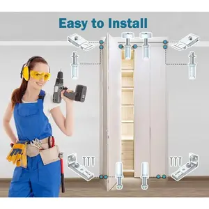 Nuk3y Concealed Sliding Door Hardware with Soft Close, Smooth Operation, Durable Design, Ideal for Home & Office Use