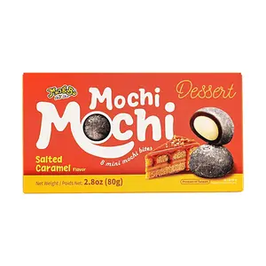 MONGBO Taiwan Mochi - Salty Caramel Flavor, 80g Pack - Chewy Japanese Rice Cake Snacks