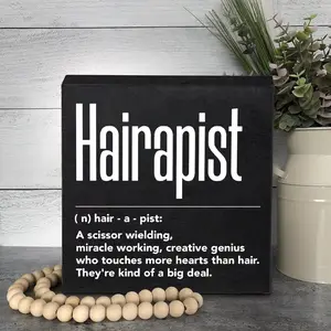 1pc Contemporary Square Hairapist Definition Wall Art - Polystyrene Decorative Bulletin Board for Hair Stylists, Creative Desk Sign without Electricity, Acrylic Plaque Sign - Home Office Decor, Ideal Gift for Beauty Professionals, Home Office Decoration