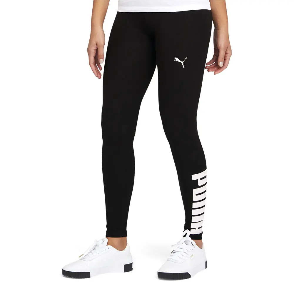 PUMA Womens Athletic Logo Leggings Casual - Black
