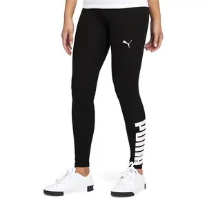 PUMA Womens Athletic Logo Leggings Casual - Black