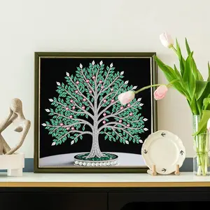 Tree Pattern DIY Diamond Arts Colorful Painting Kit without Frame, 5D Special Shape Diamond Arts Crafts Kit, Wall Art Decor for Home