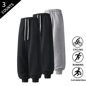 3-Pack Men’s Casual Jogger Pants – Elastic Waist, Drawstring, Ankle Cuffs, Everyday Streetwear