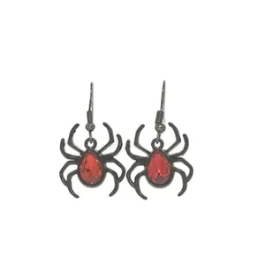 Black and Red Spider Earrings