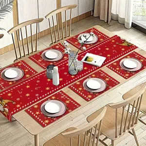 German Gingerbread Man & Candy Cane Table Decor Set, Christmas Party Supplies, Durable Fabric, Easy Clean, Ideal Gift