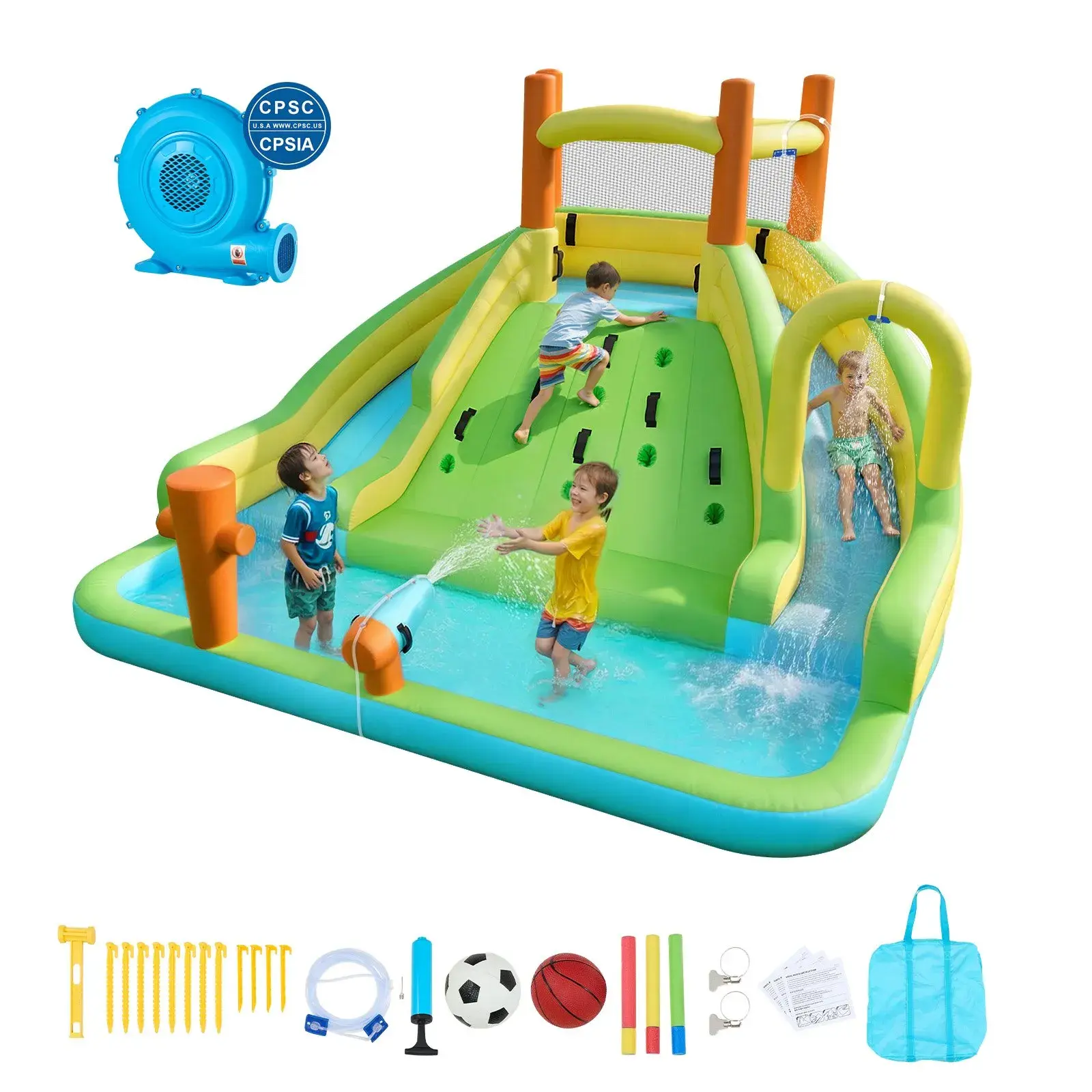 【14 ㎡】Pool+Double Slides+Large Climbing Area