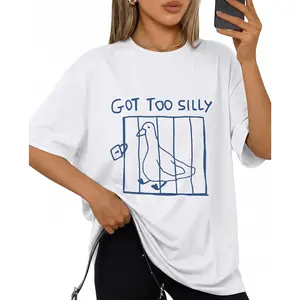 Duck & Letter Print Round Neck Tee, Regular Fit Casual Streetwear Short Sleeve T-shirt for Summer, Men's Top for Daily Wear, Menswear