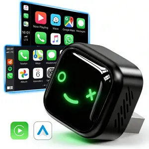 Mini Wireless CarPlay Android Auto Adapter 2026, 2-in-1 USB Adapter with WiFi 2.4/5GHz, Fast Pairing, Low Latency, Plug and Play, Compatible with iOS 10+ and Most Factory Wired Car Systems