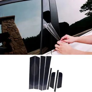 For Mazda 3 2006-2012, 8pcs/Set Glossy Black Pillar Posts Window Door Side Cover Decal Sticker Automobile Decals