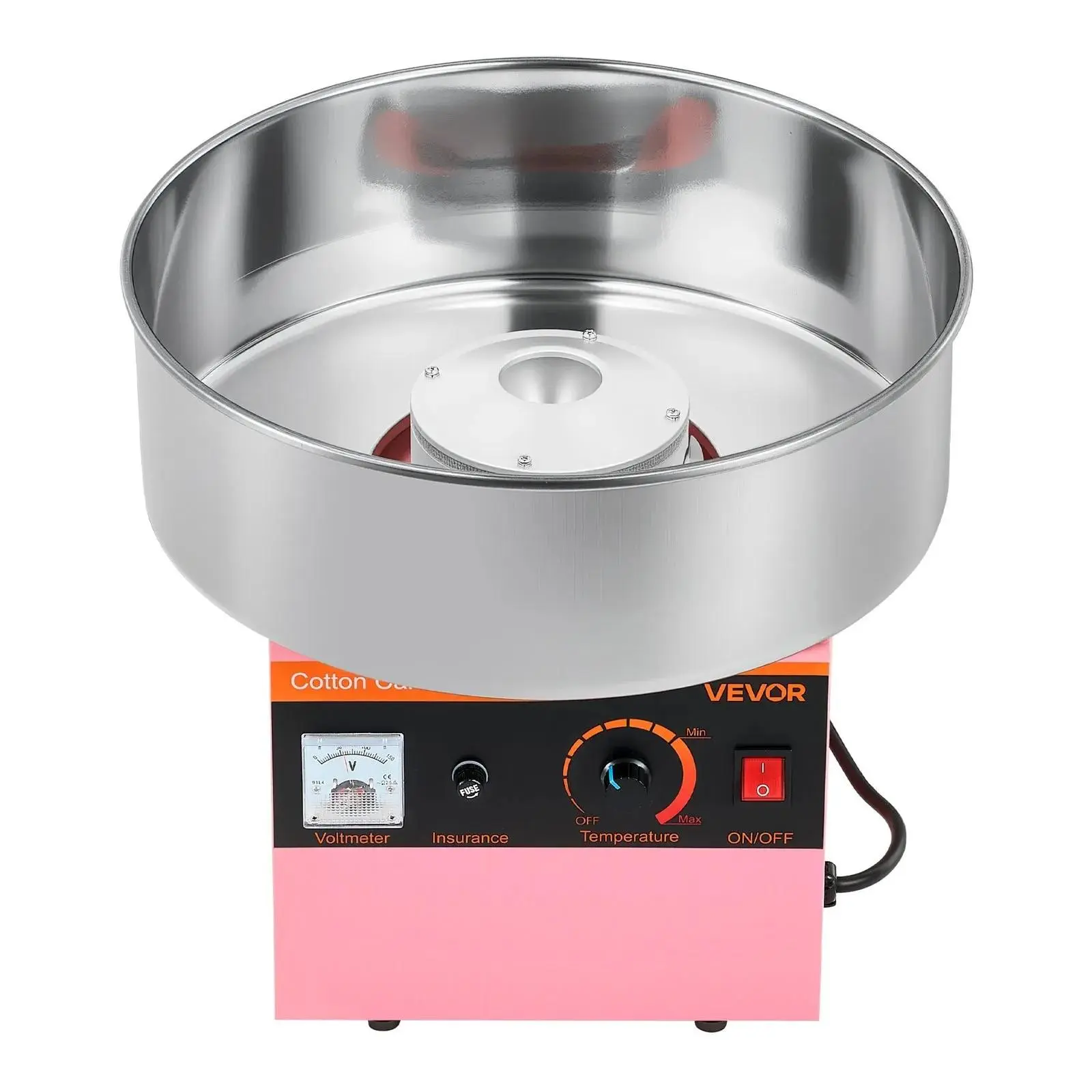 【Summerfinds】【Mother's Day】Commercial Cotton Candy Machine Electric Sugar Floss Maker Stainless Steel Pink