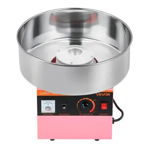 Commercial Cotton Candy Machine Electric Sugar Floss Maker Stainless Steel Pink