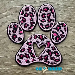 Pink Dog Paw Iron-On Patch
