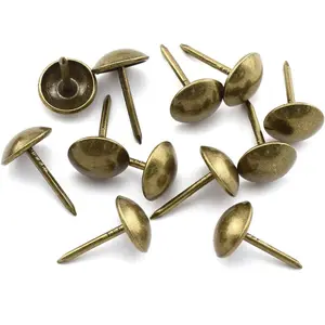 Upholstery Tacks Antique Round  Furniture Nails Decoration Thumb Pushpins - 100 count, Bronze Tone