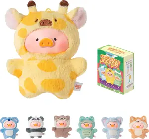 Lulu Piglet Series Dolls Actor Performance Series Fur Keychain Doll Finger Puppet Toy Cute Animal Secret Box Collection Decoration Item Birthday Gift Single