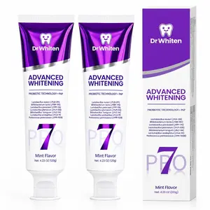 DrWhiten Purple Whitening Toothpaste, PAP+ Color Correcting Toothpaste, 7 Probiotic Strains, Peroxide Free Mint Grape Flavor, Fresh Breath Daily Care