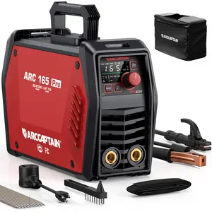 ARCCAPTAIN iControl ARC165 Pro Stick Welder, [APP Control] 165Amp ARC/Lift TIG Welding Machine, Large LED Display, IGBT Inverter 110V/220V MMA Welder with Hot Start, Arc force, and Anti-Stick