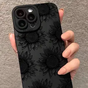 Dark Sunflower Graphic Phone Case For IPhone 16 15 14 13 12 11 X XR Xs SE2 SE 8 7 Plus Pro Max Mini Silicone Back CoverSuitable For IPhone 17 Air