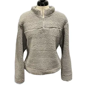 Quarter Zip Teddy Jacket, Faux Fur Sherpa Coat Winter Comfort Casual Fit Casual Fit
