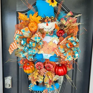Blue scarecrow Wreath Decor