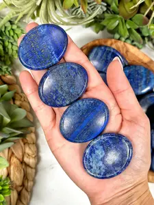 1pcs Lapis Lazuli Calming Stone 45mm (Blue Pocket Worry Crystal, Third-Eye Chakra, Intuition)