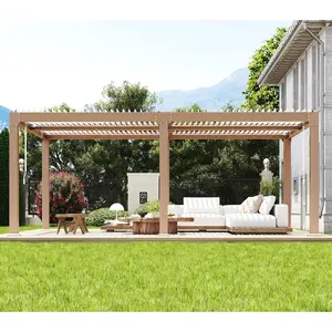 Garvee Louvered Pergola - 12'x20' Outdoor Pergolas with Adjustable Louvered Roof, Reinforced Aluminum Frame, Integrated Drainage System, Outdoor Gazebo for Deck, Patio, Backyard and Garden
