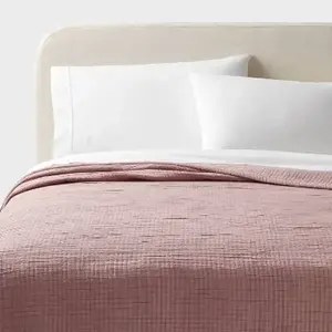 Threshold Jacquard Quilt Solid Double Cloth OEKO-TEX, Mauve, Full/Queen