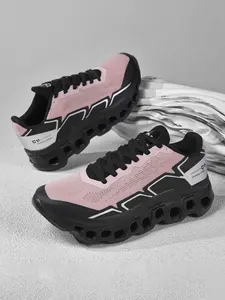 Zostep Men's Low-Top Flyknit Running Shoes, Breathable Thick Sole Shock Absorption, Sporty Lace-Up Sneakers for Daily Wear & Gym, Knitted Running Shoes