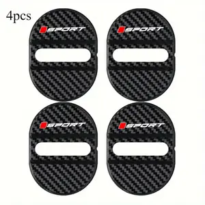 Carbon Fiber Look Car Door Lock Cover, Car Door Trim Sticker, Sporty Design, Universal Fit for All Car Models, Durable, Enhances Vehicle Appearance