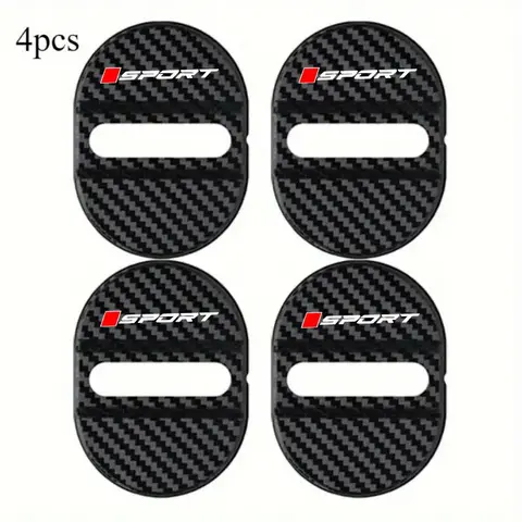 Carbon Fiber Look Car Door Lock Cover, Sporty Design, Universal Fit for All Car Models, Durable, Enhances Vehicle Appearance, Vehicle Decoration